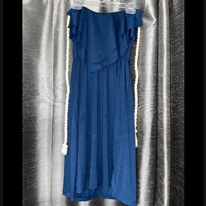 Navy Blue Tie Up Dress
